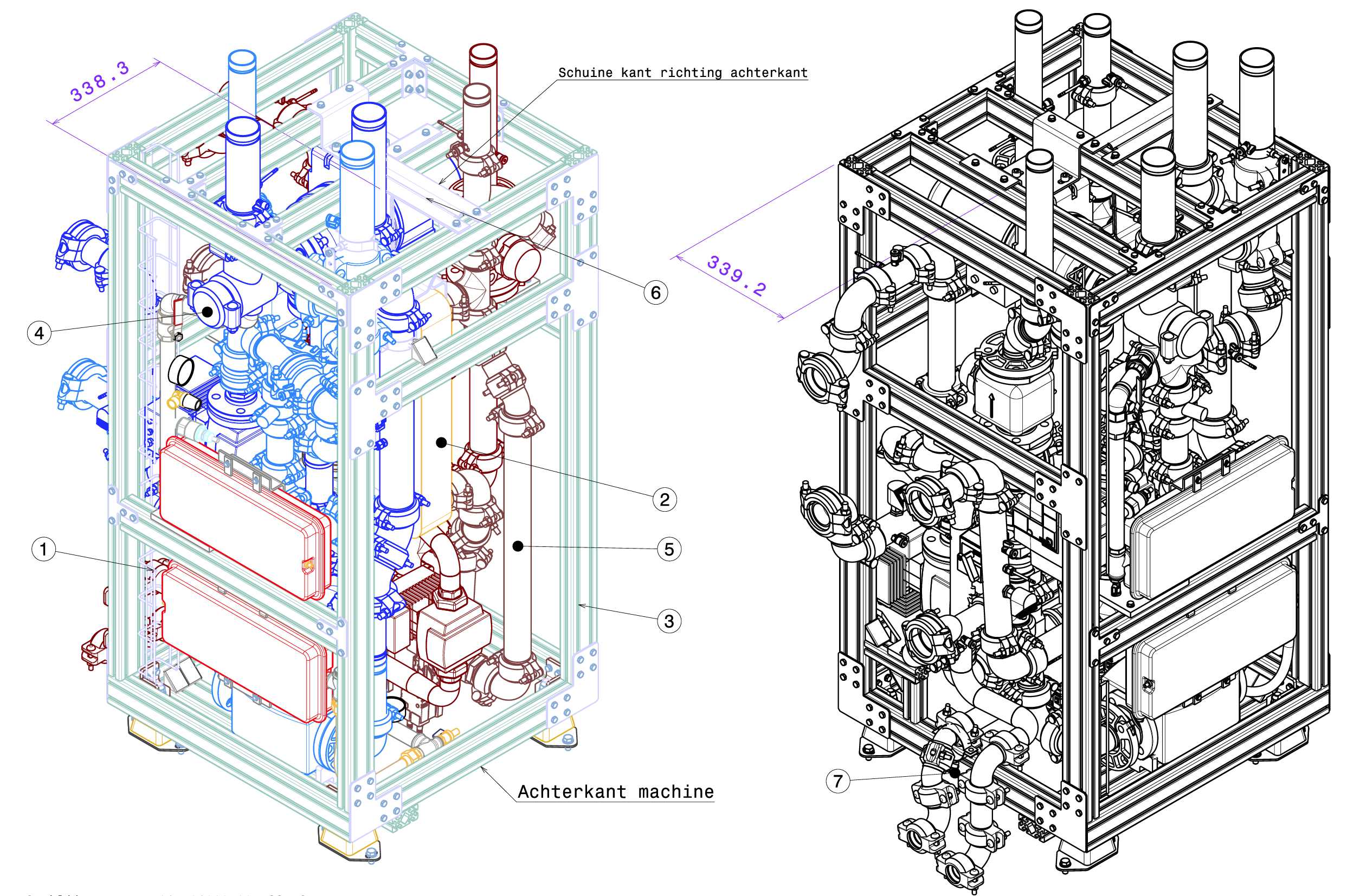 Heat exchanger machine design for VDL — CAD drawing
