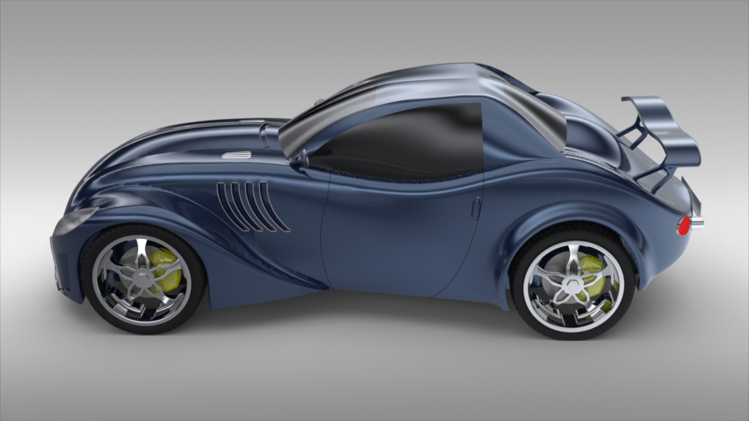 Custom sports car design render — Blender, design competition entry